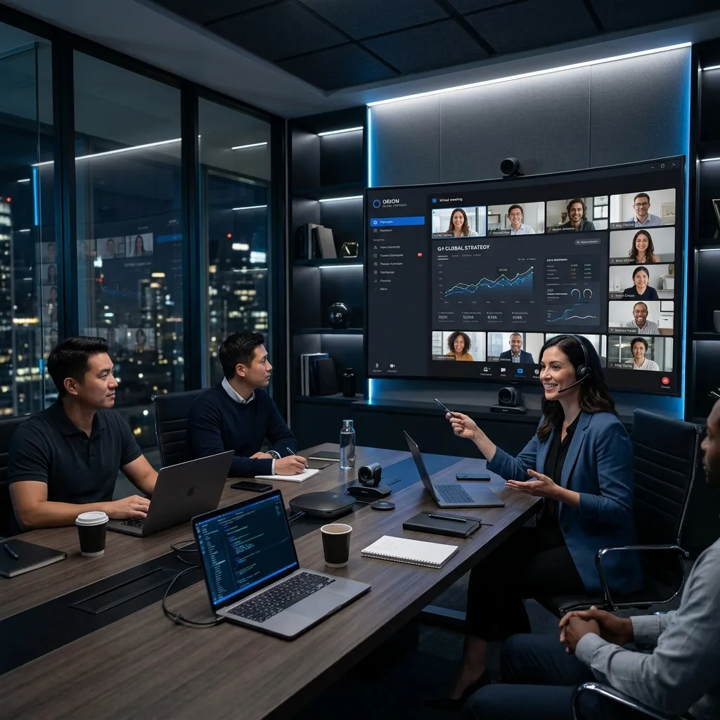 Modern workspace and virtual meeting